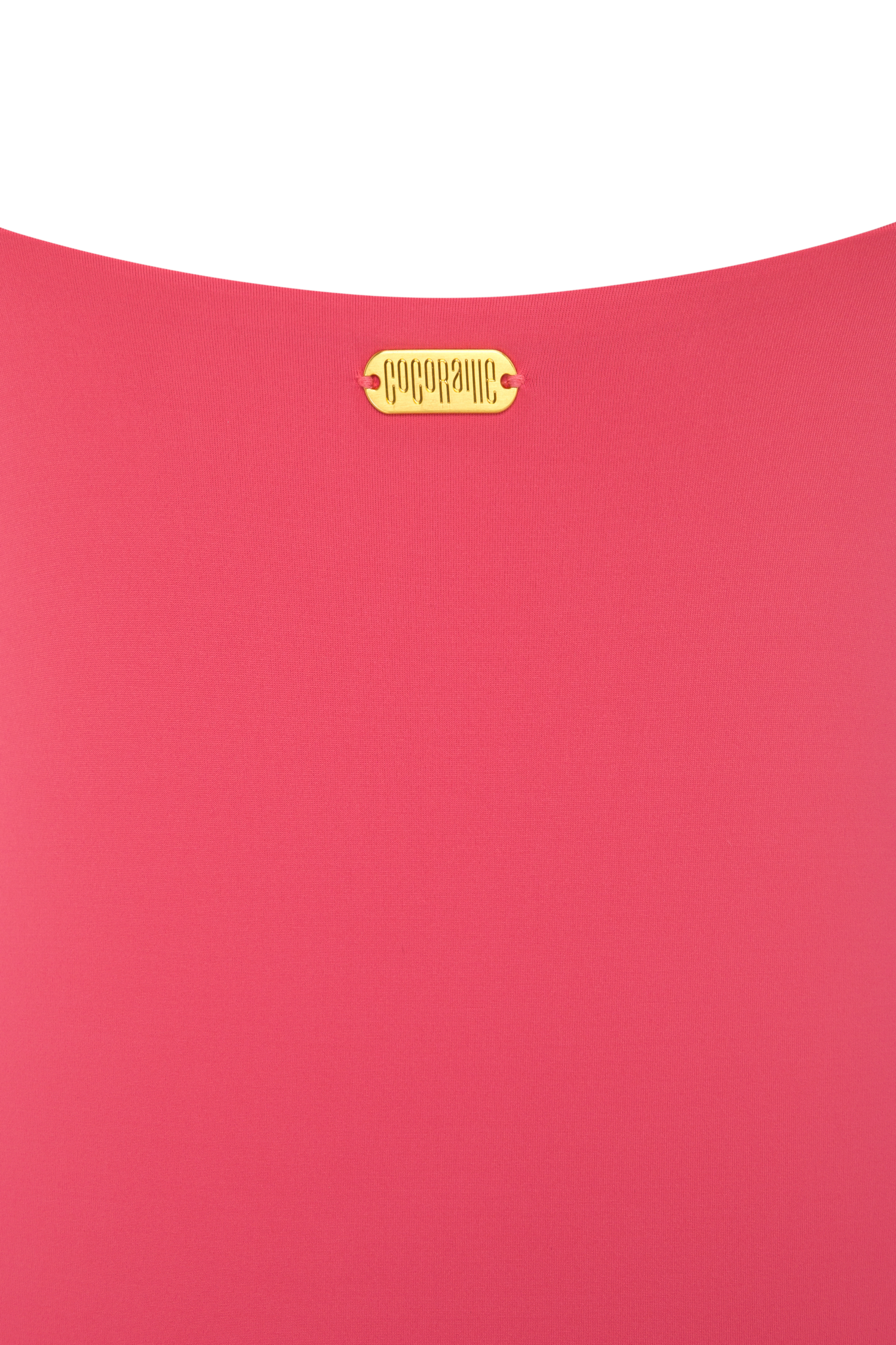 Ocean coral inspired luxury swimwear fabric close-up