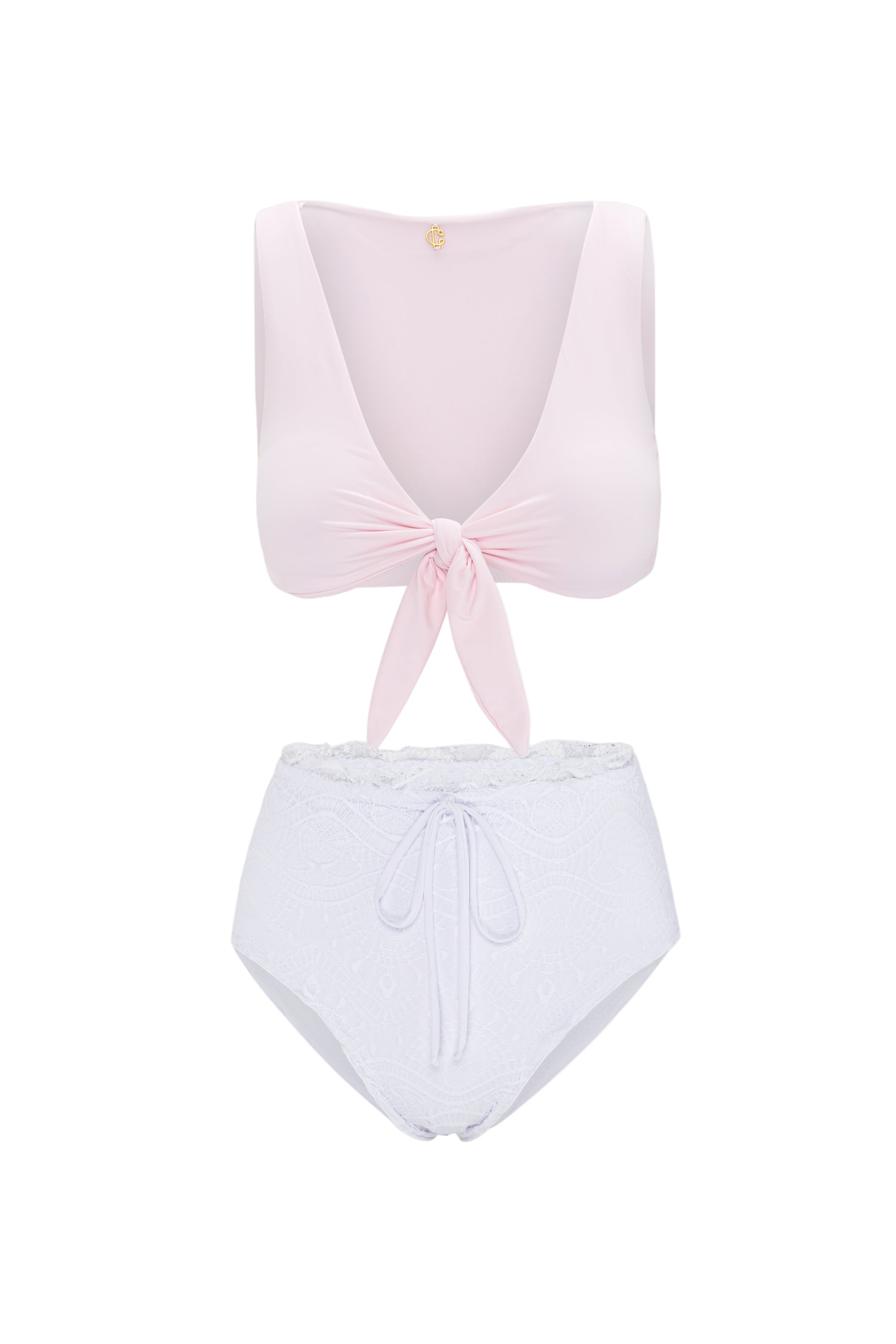 Playa Del Amor luxury playful swimsuit Cocoraille on model