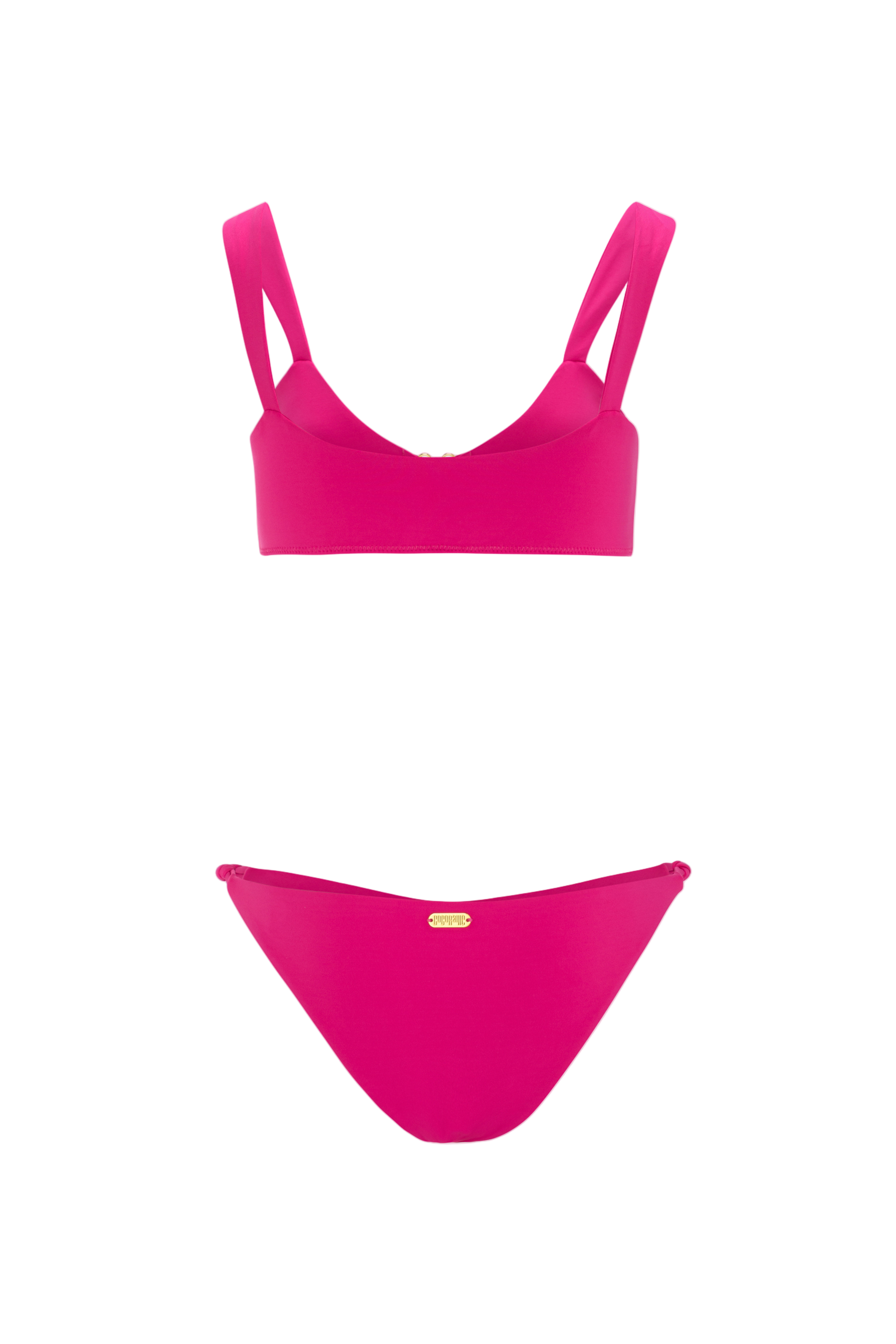 Close-up of elegant coral bikini texture inspired by reefs